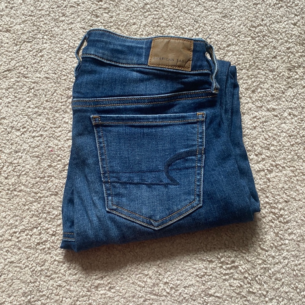 American Eagle Next Level Stretch Jeggings 0 Short Faux Distressed Jegging Jeans